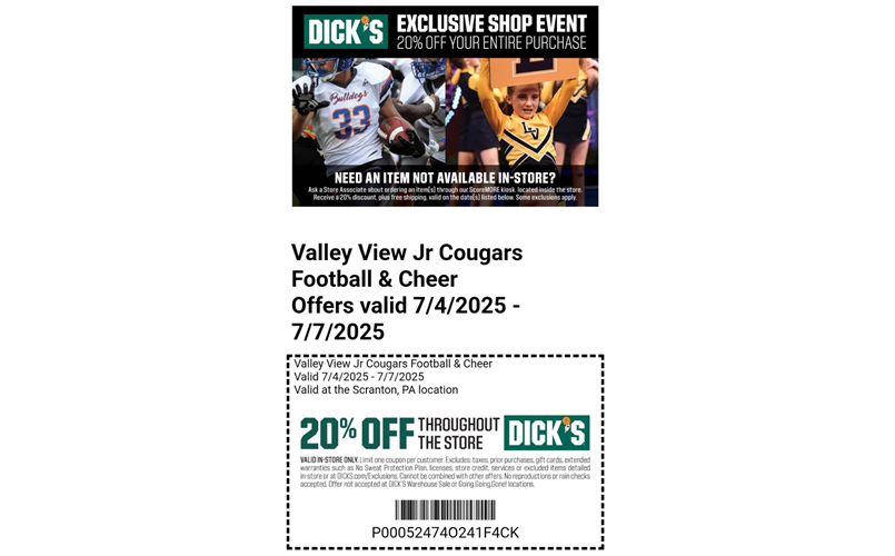 Jr Cougars Dicks Sporting Goods Day
